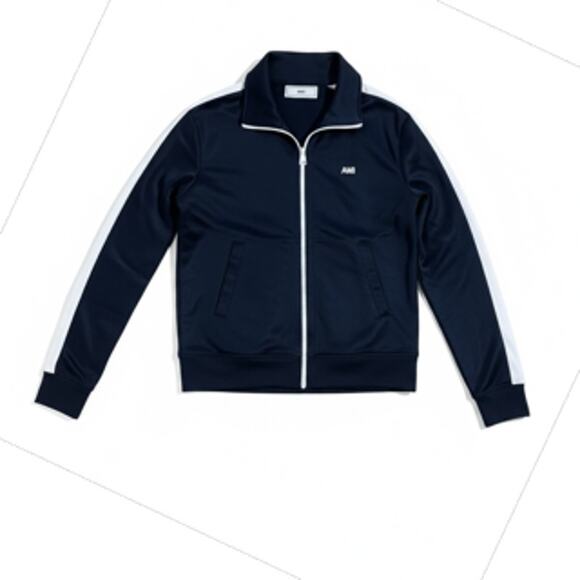 AMI Paris Men's Full-Zip Navy and White Tracksuit Jacket - X Small - Picture 2 of 5